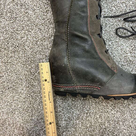 Sorel Womens Tall Cate the Great Wedge Boots Size 10 Heeled Leather Charcoal - Picture 13 of 16